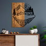 Wallity Camp Life Escultura de pared de madera y metal nogal y negro